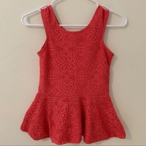 ‼️3 for $14‼️Dream Girl Coral Lace Tank Top